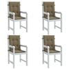 vidaXL Stoelkussens 4 st lage rug 100x50x4 cm stof gem&ecirc;leerd taupe