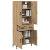 vidaXL Highboard Artisan Eiken 69,5 x 34 x 180 cm Bewerkt hout