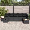vidaXL Tuin Sofa Set met kussen 7 pcs Zwart Poly riet