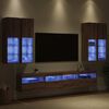 vidaXL TV Wandkast Set met LED Lichten 7 pcs artisanaal eikenkleurig