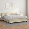 vidaXL Boxspring met matras kunstleer cr&egrave;mekleurig 180x200 cm