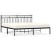 vidaXL Bedframe met hoofdbord metaal zwart 180x200 cm