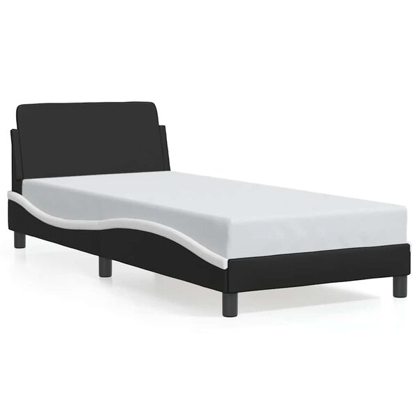 vidaXL Bedframe "Dover" kunstleer zwart en wit 90x200 cm