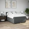 vidaXL Boxspring met matras stof donkergrijs 140x200 cm