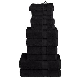vidaXL 12-delige Handdoekenset SOLUND 600 g/m&sup2; zwart