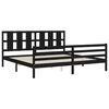 vidaXL Bedframe met hoofdbord massief hout zwart 200x200 cm