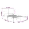 vidaXL Bedframe massief hout wit 135x190 cm
