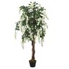 vidaXL Kunstplant wisteria 1260 bladeren 180 cm groen en wit
