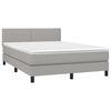 vidaXL Boxspring met matras en LED stof lichtgrijs 140x200 cm