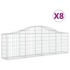vidaXL Schanskorven 8 st gewelfd 200x30x60/80 cm gegalvaniseerd ijzer