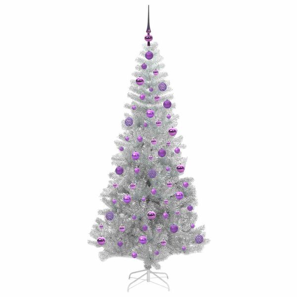 vidaXL Kerstboom met 300 LED met standaard Zilver 180 cm PET