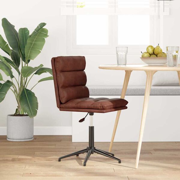 vidaXL Eetkamerstoel kunstleer glanzend bruin