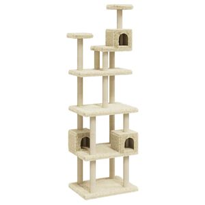 vidaXL Kattenmeubel met sisal krabpalen 188 cm cr&egrave;mekleurig
