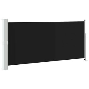 vidaXL Windscherm uittrekbaar 140x314 cm zwart