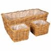 vidaXL Plantenmand met opslag 3 pcs Bruin Kubu Rattan