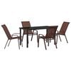 vidaXL Tuin eettafelset 5 st Bruin en zwart Poedercoating staal