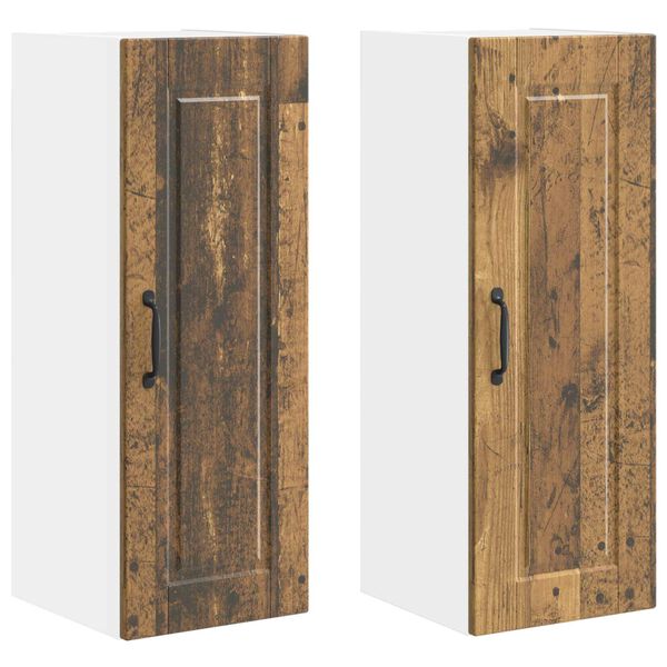 vidaXL Keukenkast met plank 2 pcs Oudhout 30 x 31 x 80 cm Bewerkt hout