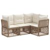 vidaXL Tuinbankenset 4 st 4-zits Beige poly rattan