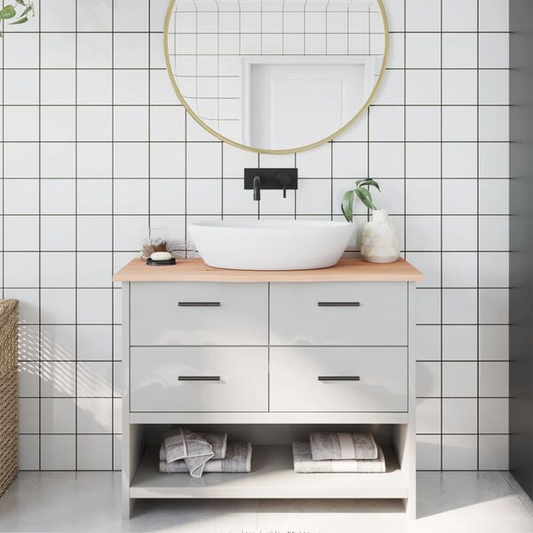 vidaXL Wastafelblad 100x30x2 cm onbehandeld massief hout