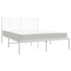 vidaXL Bedframe met hoofdbord metaal wit 140x200 cm