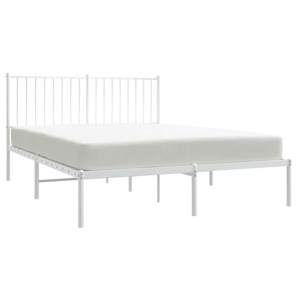 vidaXL Bedframe met hoofdbord metaal wit 140x200 cm