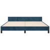 vidaXL Bedframe zonder matras 160x200 cm fluweel donkerblauw