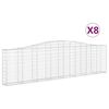 vidaXL Schanskorven 8 st gewelfd 400x30x100/120 cm ijzer