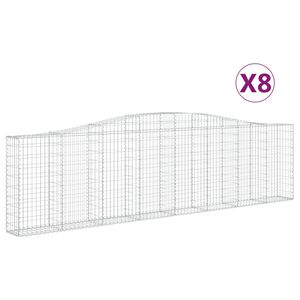 vidaXL Schanskorven 8 st gewelfd 400x30x100/120 cm ijzer