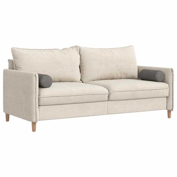 vidaXL Bolster Kussens 2 pcs Lichtgrijs &Oslash; 15 x 40 cm Katoen Stof