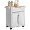 vidaXL Keuken Trolley FLORO Wit 72,5 x 45 x 80 cm Massief Vurenhout