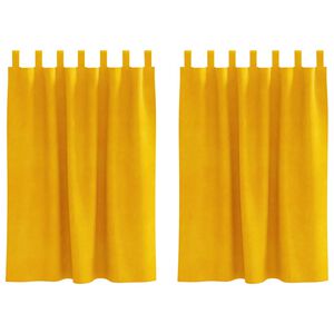 vidaXL Verduisterende gordijnen 2 pcs Mosterdgeel 140 x 140 cm Fluweel