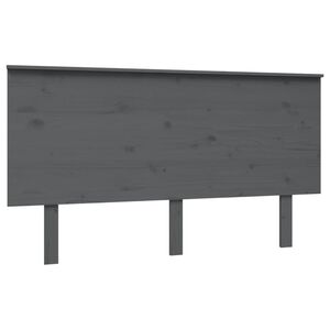 vidaXL Hoofdbord 144x6x82,5 cm massief grenenhout grijs