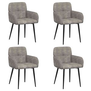 vidaXL Eettafelstoelen 4 st Nep Suede Leer Lichtgrijs