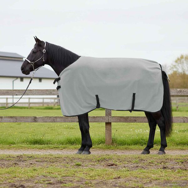 vidaXL Paardendeken Volledig Lichtgrijs en Roze 75 cm Polyester