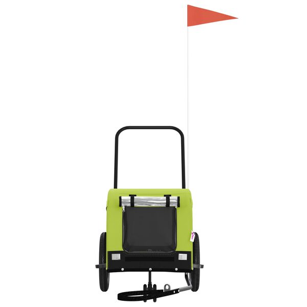 vidaXL Hondenfietstrailer oxford stof en ijzer groen en zwart