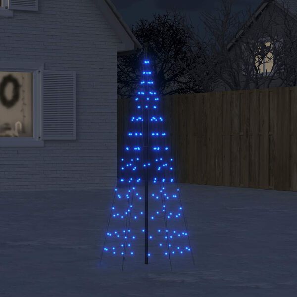 vidaXL LED-kerstboom aan vlaggenmast 200 LED's 180 cm blauw