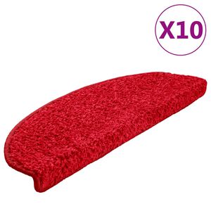 vidaXL Trapmatten 10 st 65x21x4 cm Rood Halfrond Groot