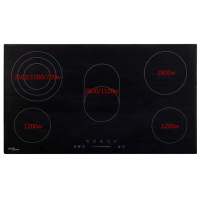 vidaXL Keramische kookplaat 5 kookzones aanraakbediening 8500 W 77 cm