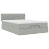 vidaXL Ottoman bed met matras en LED's 140x190cm fluweel lichtgrijs