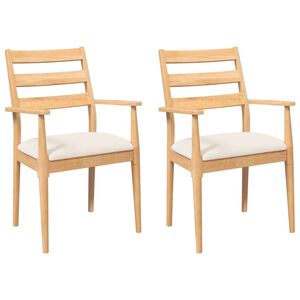 vidaXL Eetkamerstoelen met kussens 2 stuks massief hout rubber