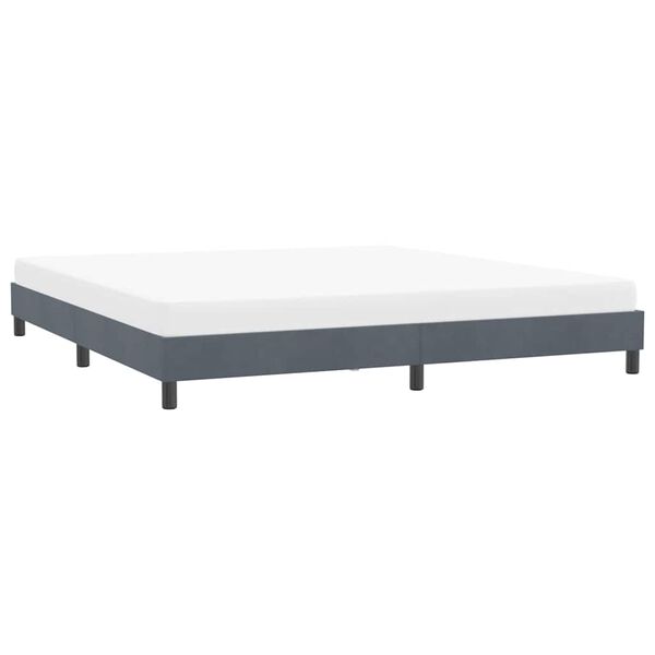 vidaXL Bedframe zonder matras 180x220 cm fluweel donkergrijs