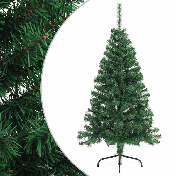vidaXL Kunstkerstboom met standaard half 150 cm PVC groen