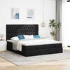 vidaXL Ottoman bed met matrassen 160x200cm stof zwart