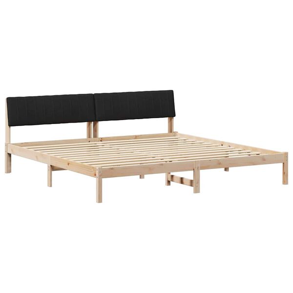 vidaXL Bedframe Bruin en zwart 200 x 200 cm Massief grenenhout