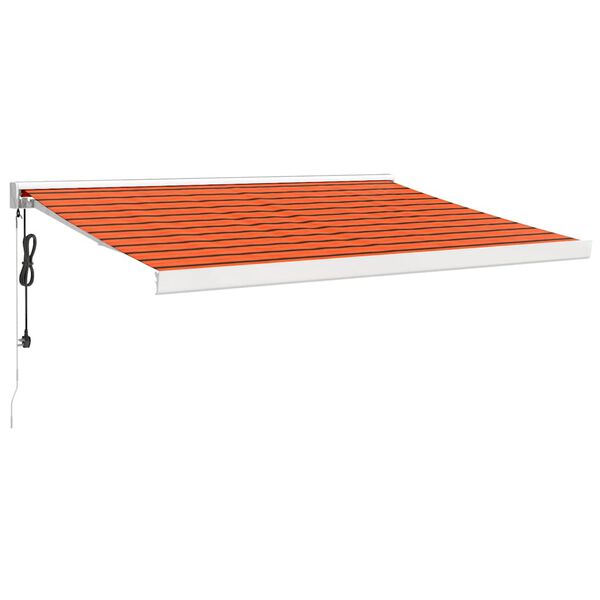 vidaXL Luifel uittrekbaar 3,5x2,5 m stof en aluminium oranje en bruin