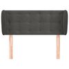 vidaXL Hoofdbord met randen 103x23x78/88 cm fluweel donkergrijs