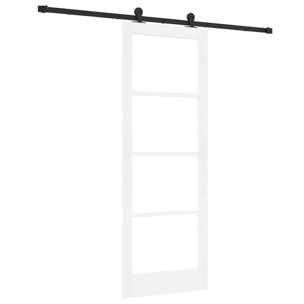 vidaXL Schuifdeur ORKDAL Wit 78 x 211 cm Massief grenenhout en glas