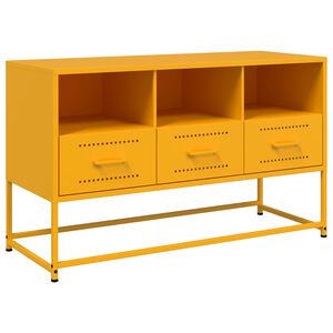 vidaXL Tv-meubel 100,5x39x60,5 cm staal mosterdgeel