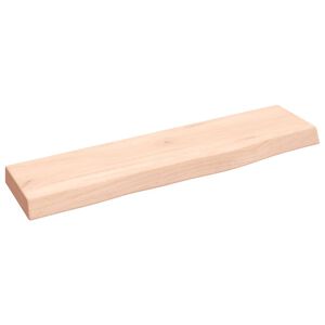 vidaXL Wandschap 40x10x2 cm onbehandeld massief eikenhout