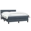 vidaXL Boxspring met matras fluweel donkergrijs 140x220 cm